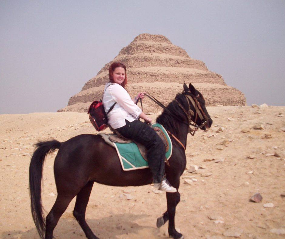 Riding a horse at Saqqara